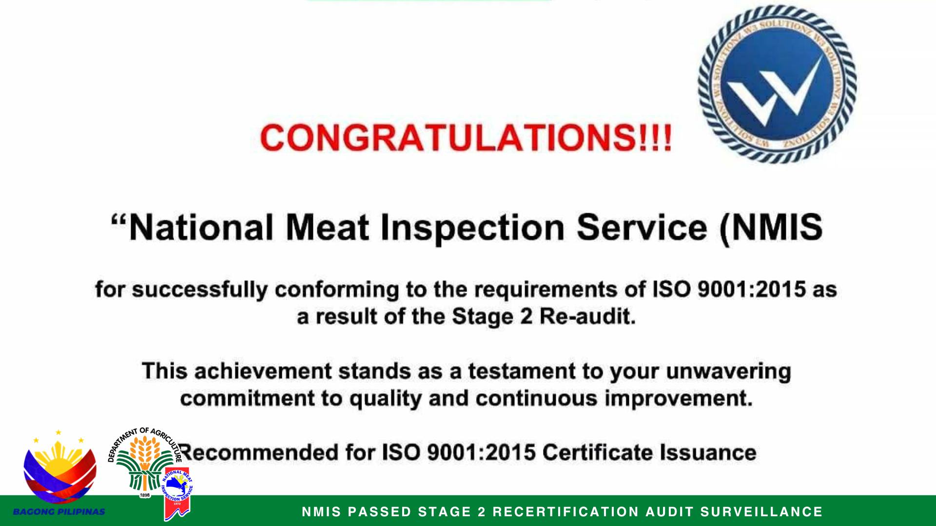 NMIS Passes ISO Audit, Proves Commitment to Safe Meat Standards