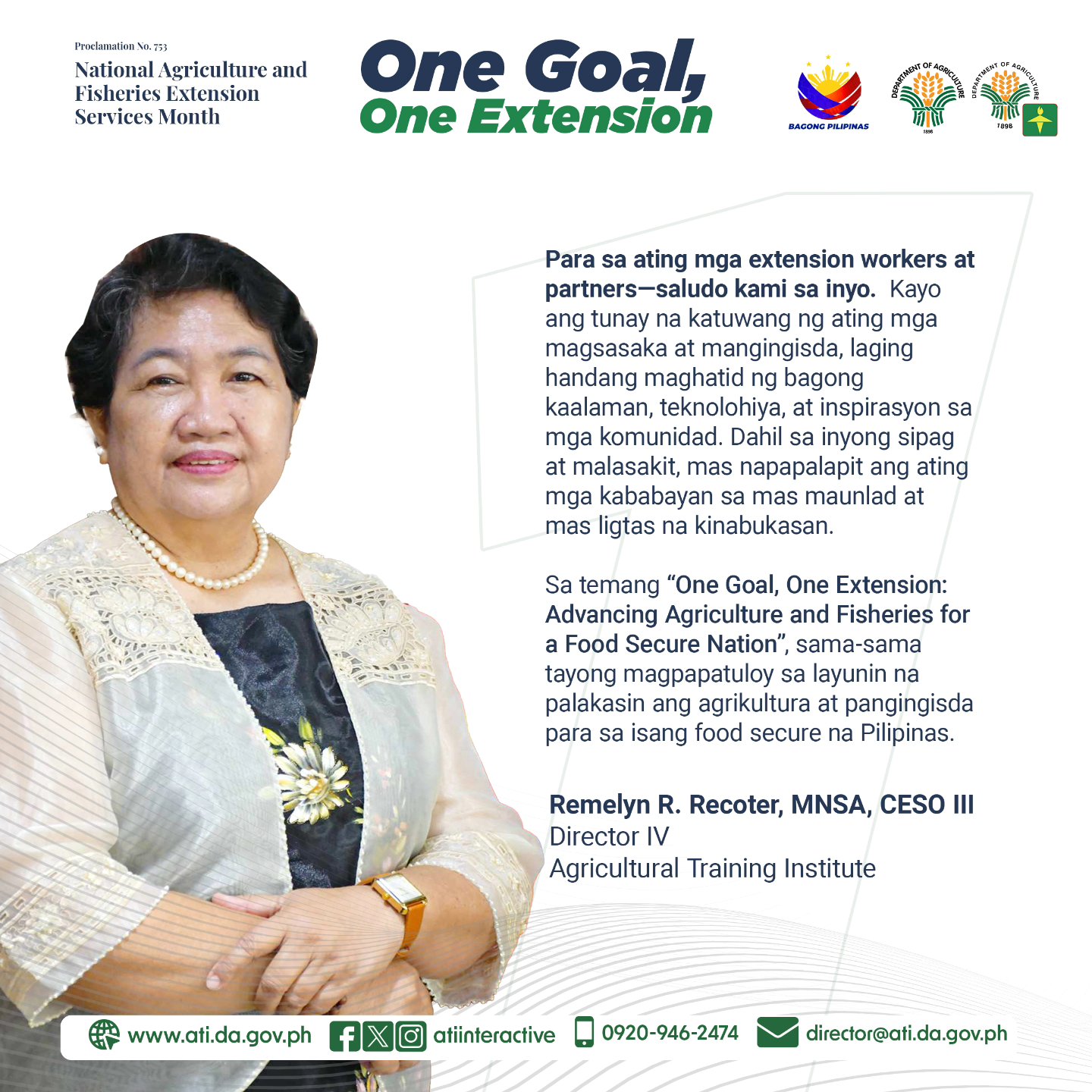 ATI chief honors agri workers, calls for stronger unity.